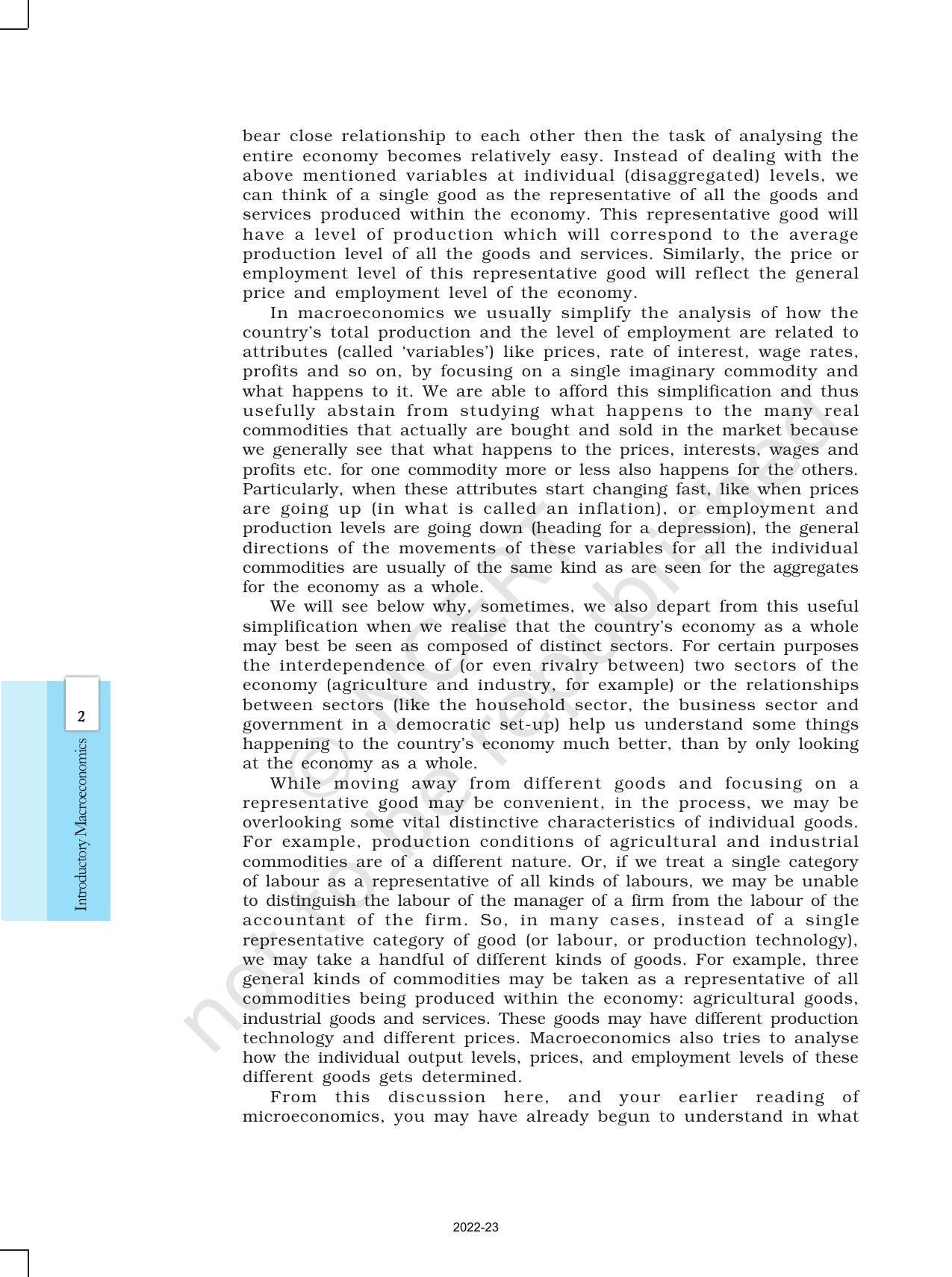 NCERT Book for Class 12 Economics (Macroeconomics) Chapter 1 Introduction to Macro Economics - Page 2