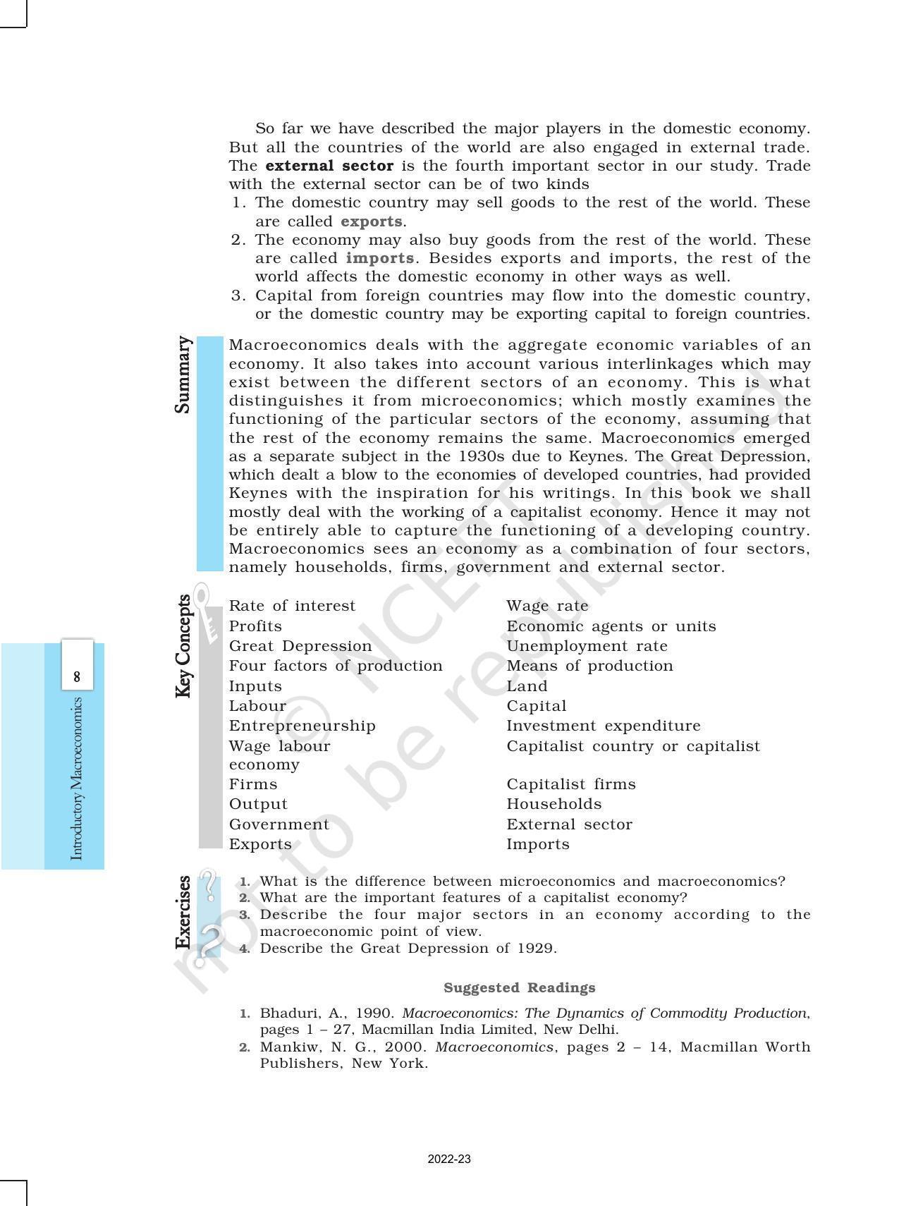 NCERT Book for Class 12 Economics (Macroeconomics) Chapter 1 Introduction to Macro Economics - Page 8