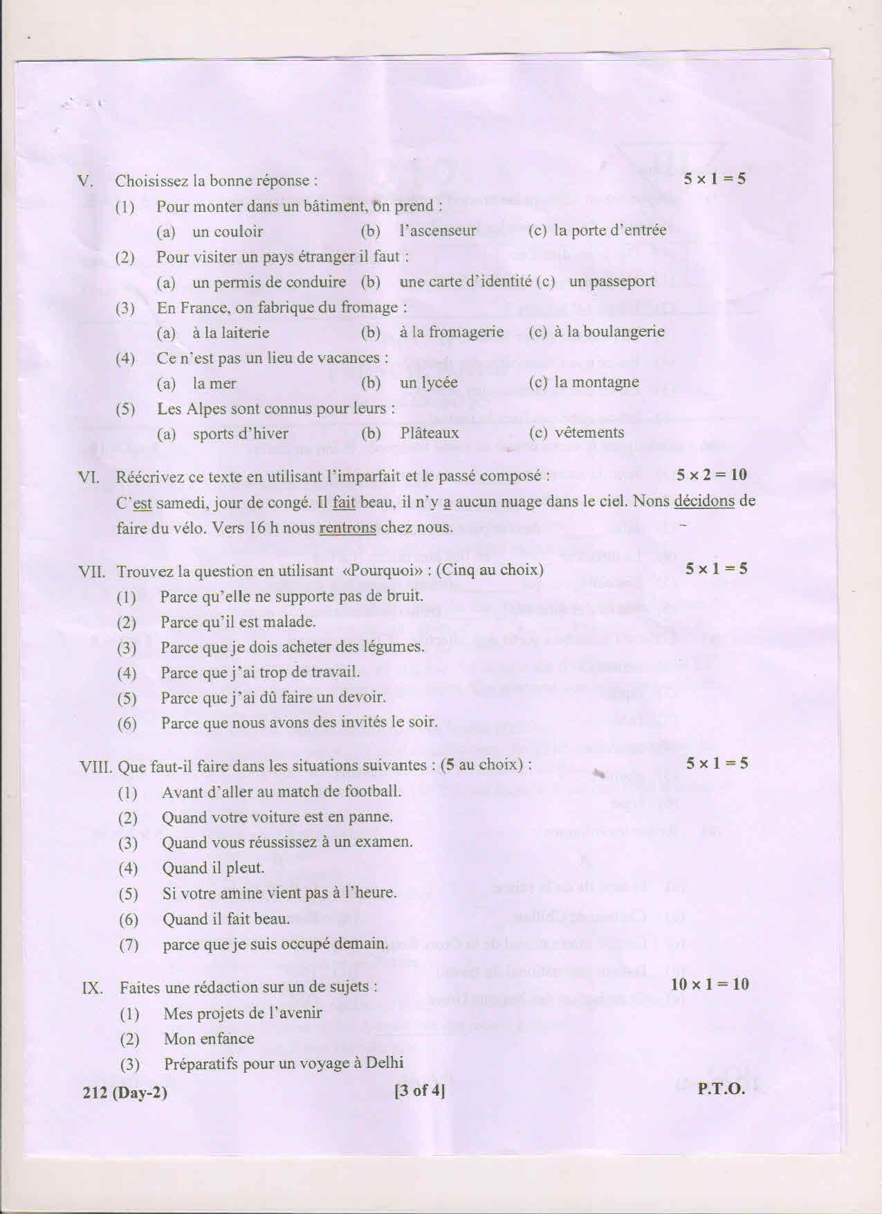 AP Inter 2nd Year French-II May 2018 (General) Question Paper - Page 3