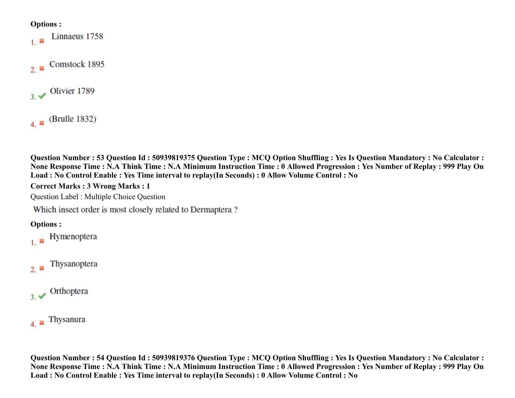 BHU RET Entomology 2021 Question Paper  - Page 42