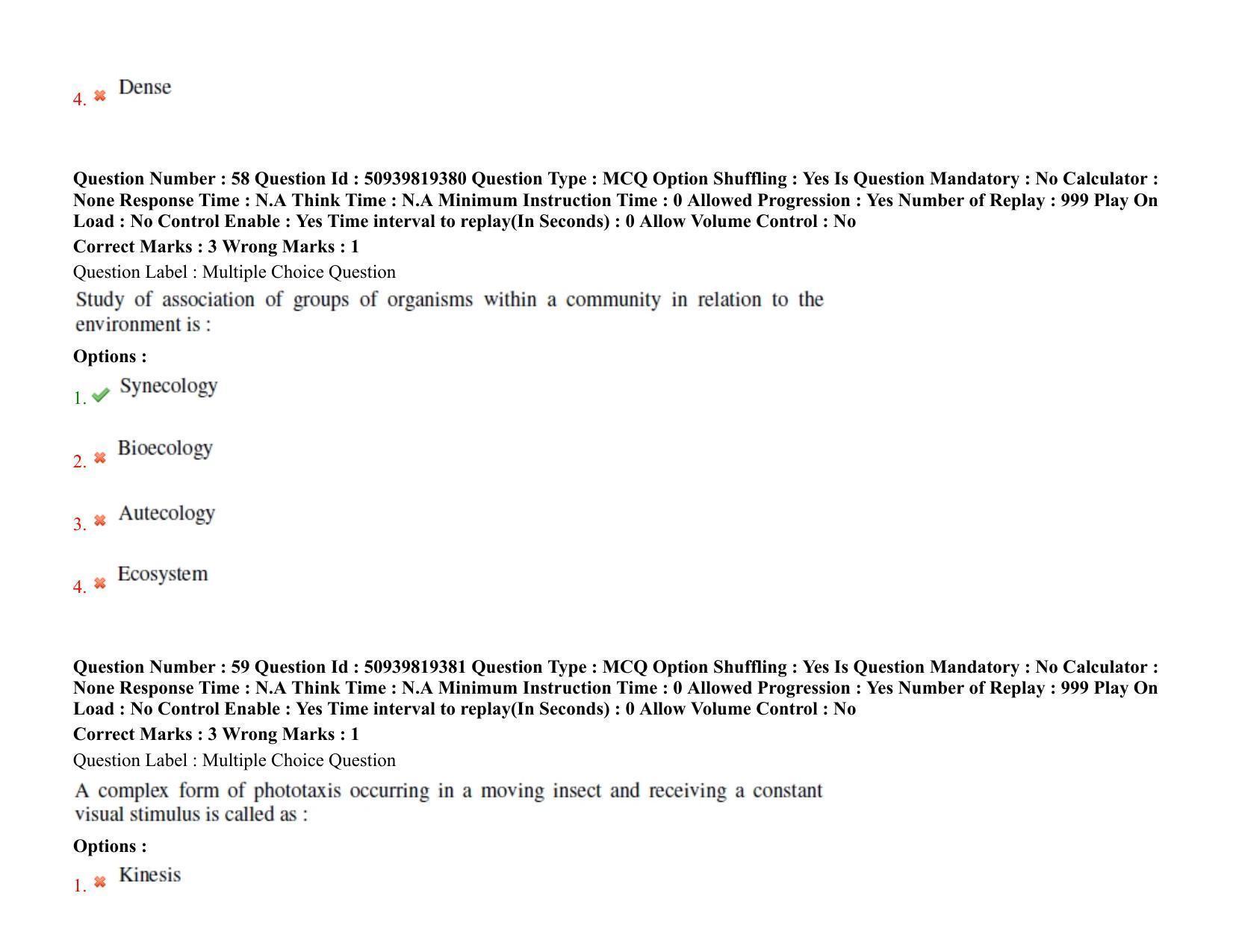 BHU RET Entomology 2021 Question Paper  - Page 45