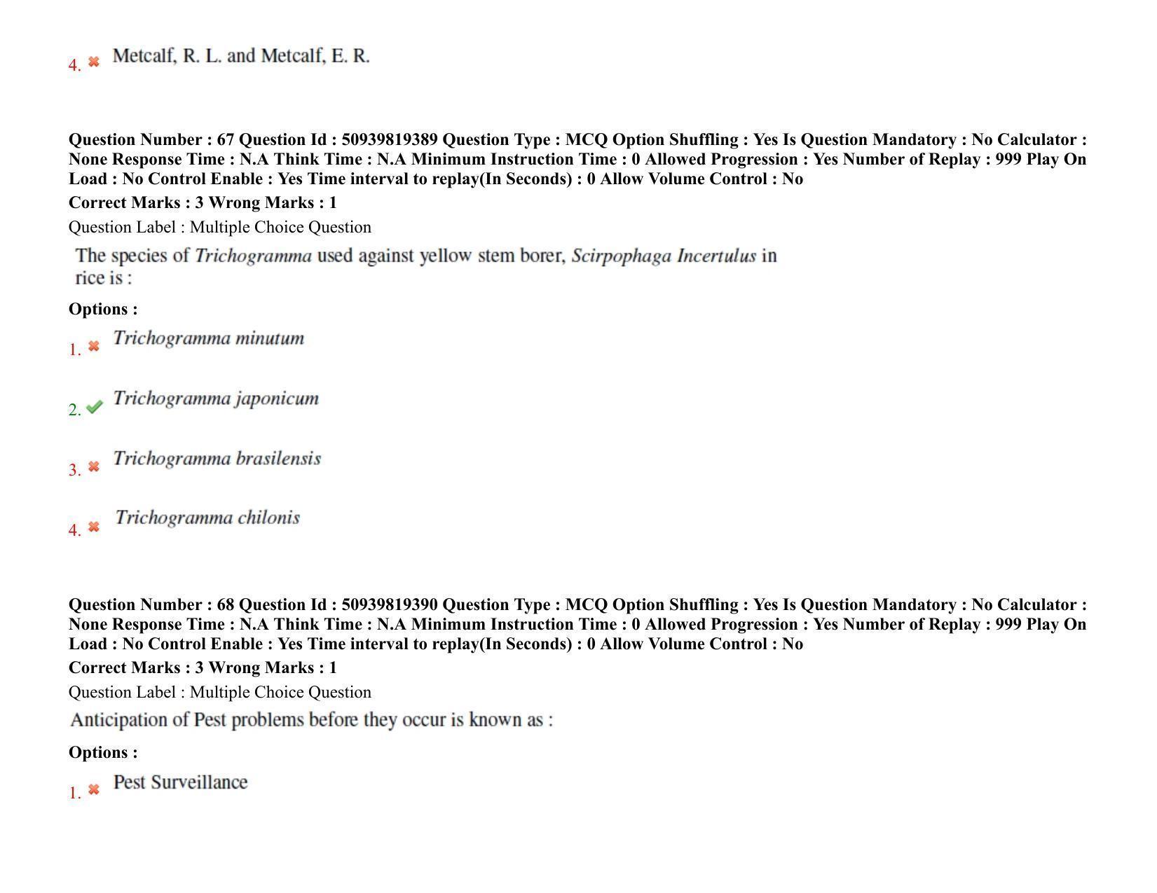 BHU RET Entomology 2021 Question Paper  - Page 50