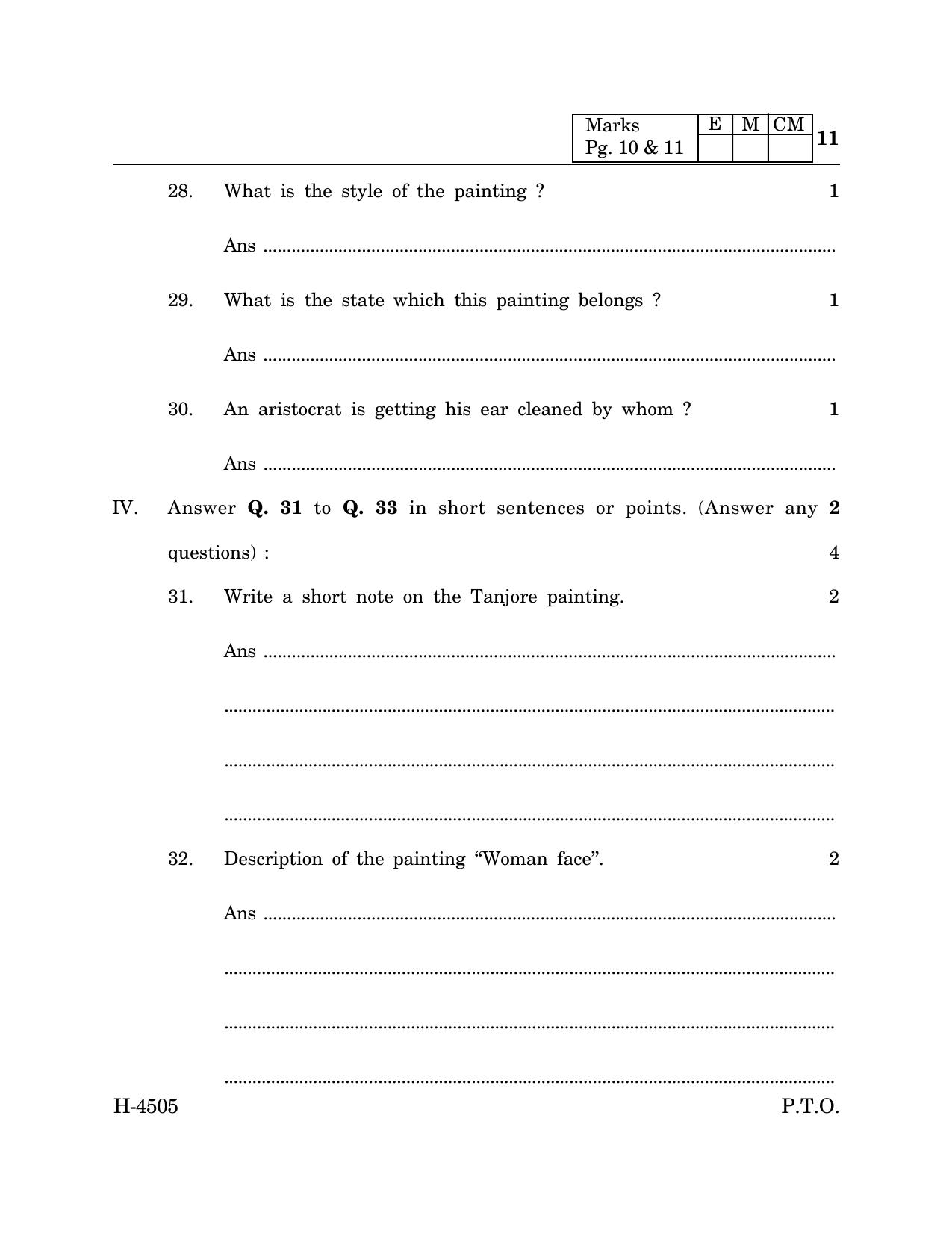Goa Board Class 12 Painting (March 2024) Question Paper - Page 11