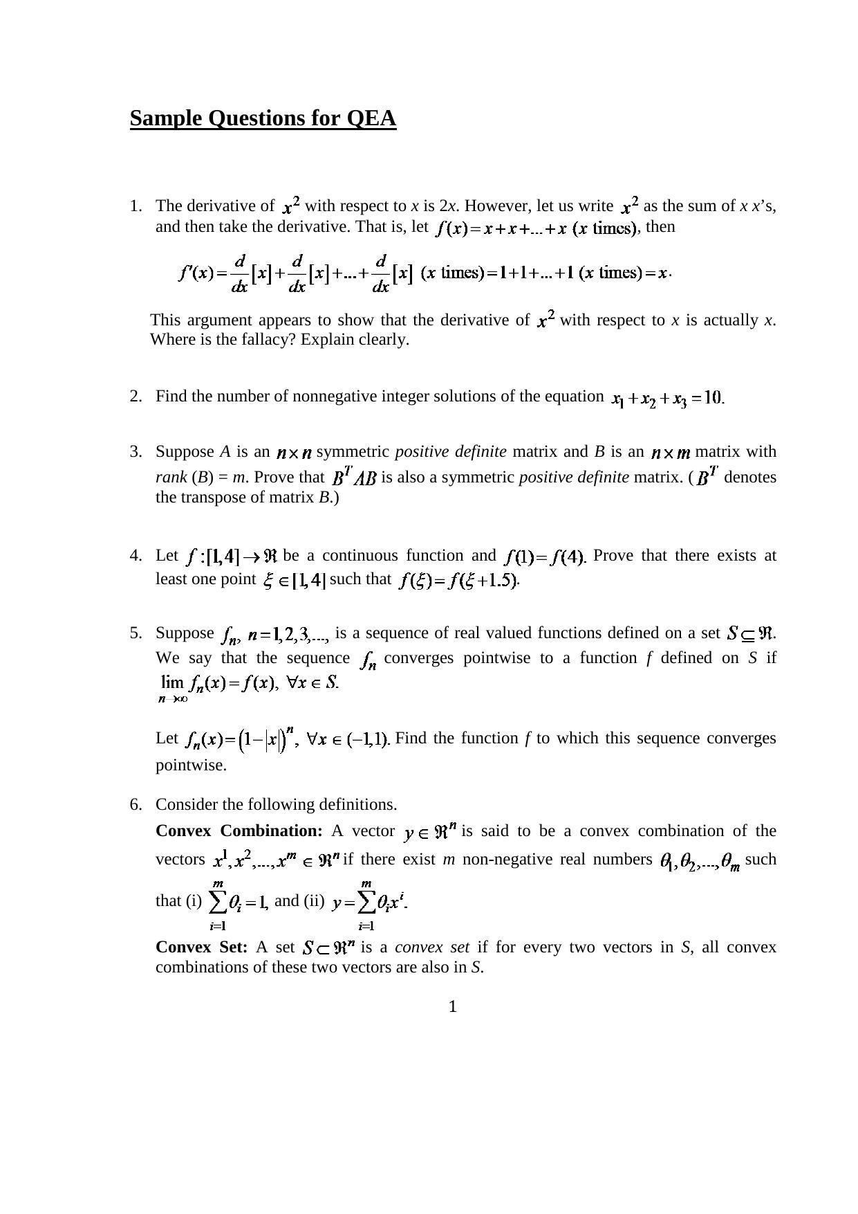 ISI Admission Test JRF in Quantitative Economics QEA 2015 Sample Paper - Page 2