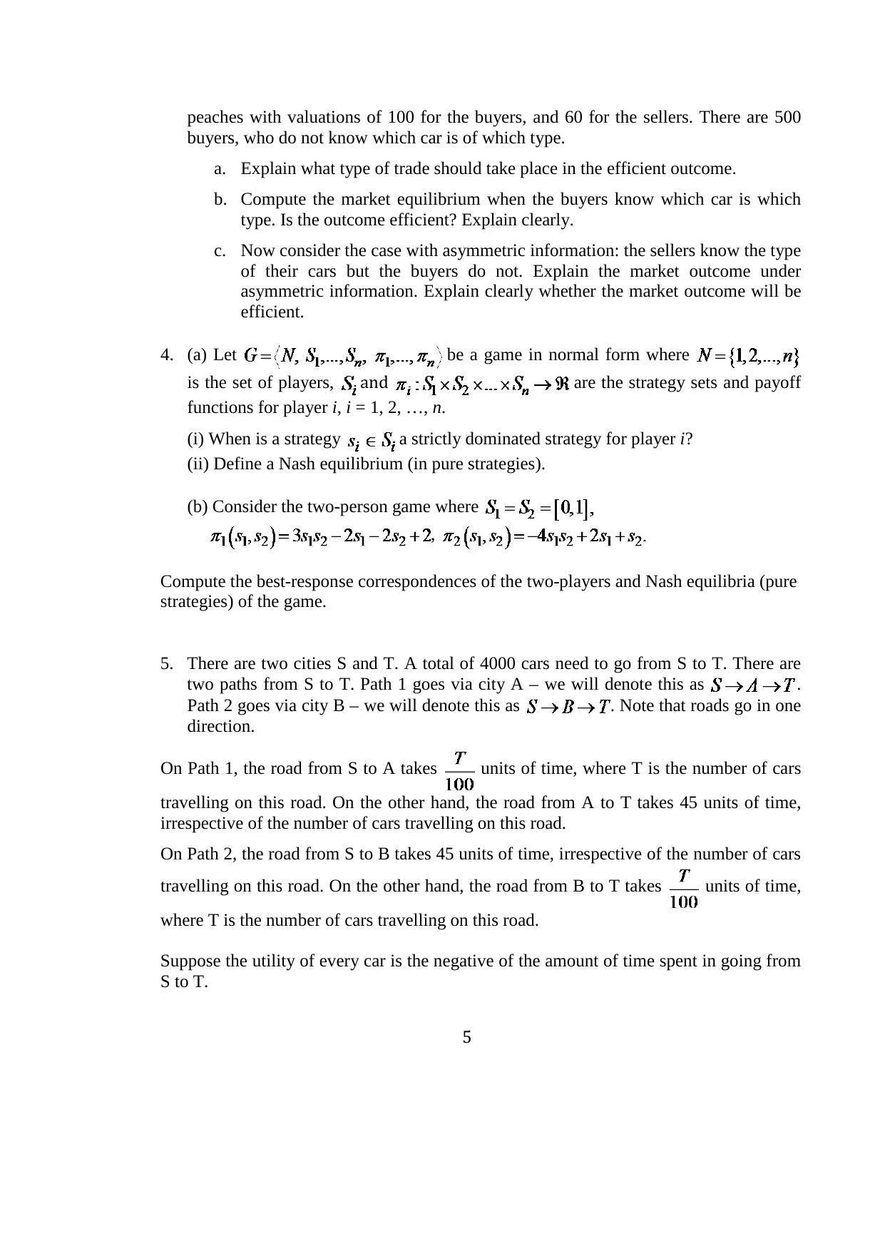ISI Admission Test JRF in Quantitative Economics QEA 2015 Sample Paper - Page 6