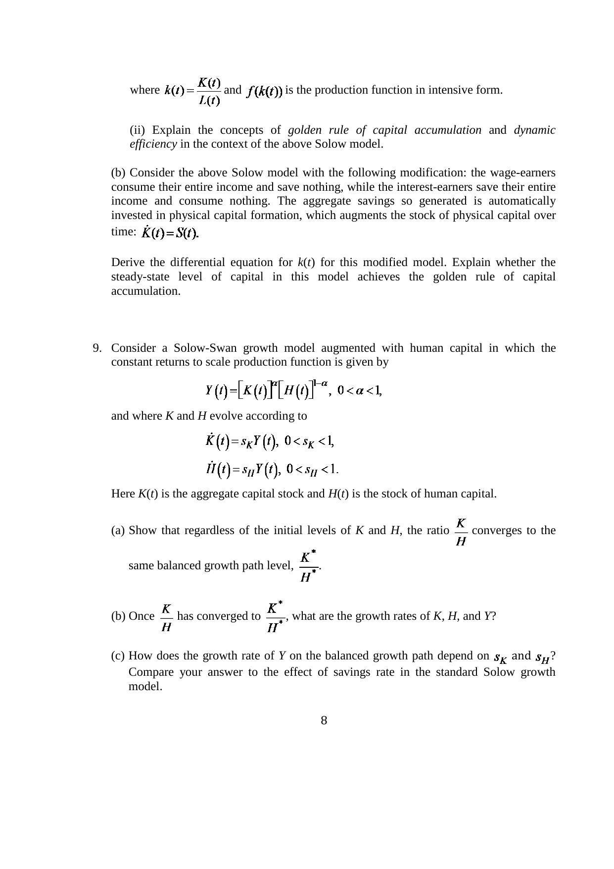 ISI Admission Test JRF in Quantitative Economics QEA 2015 Sample Paper - Page 9