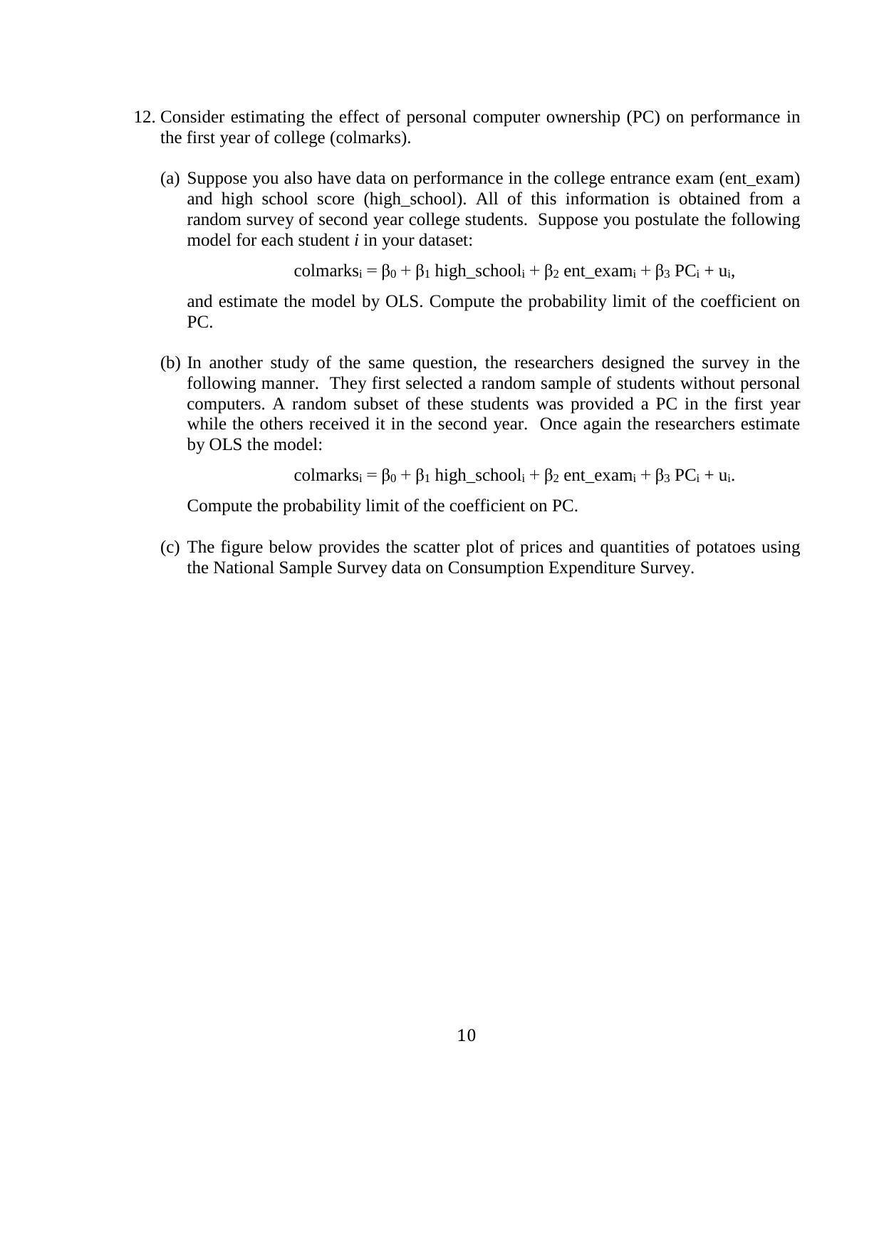 ISI Admission Test JRF in Quantitative Economics QEA 2015 Sample Paper - Page 11
