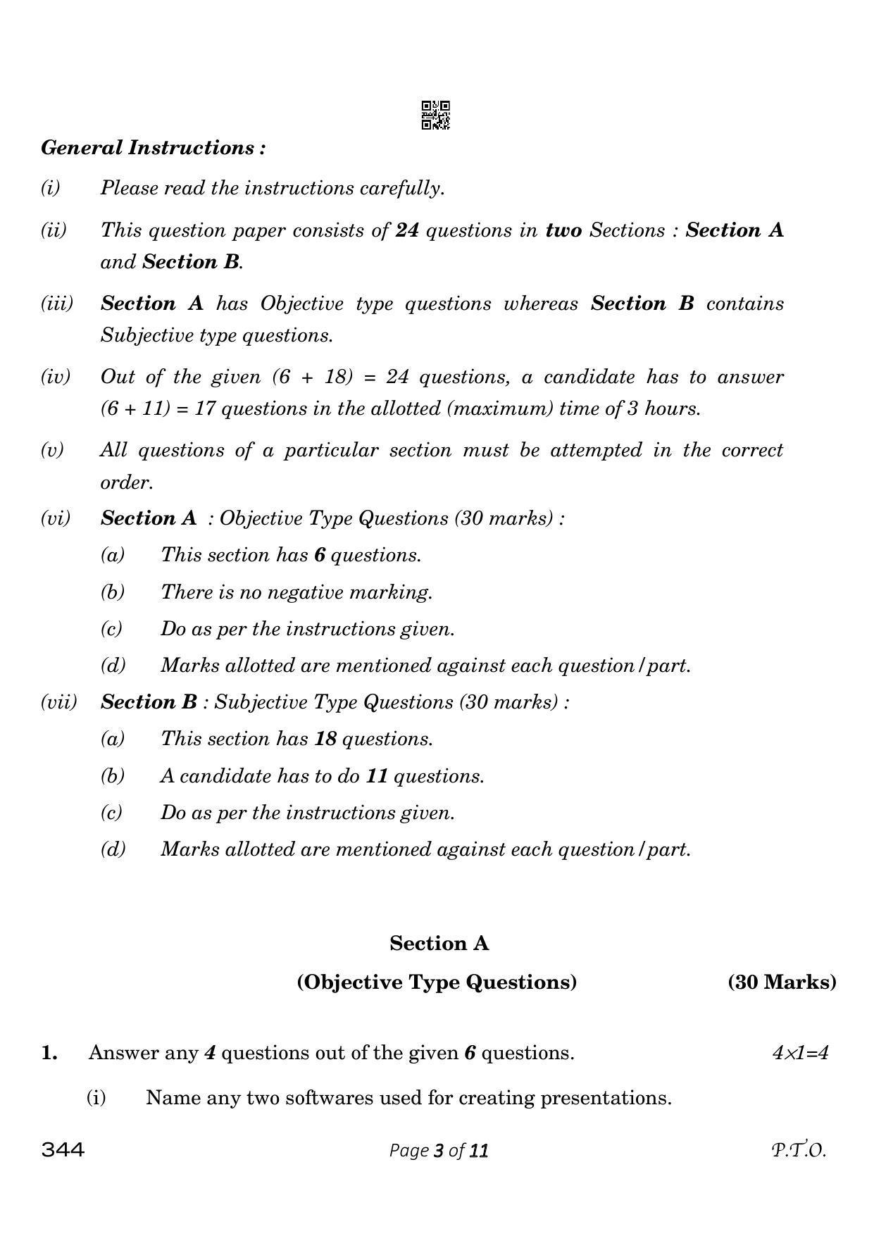 CBSE Class 12 344 Electronics Technology 2023 Question Paper - Page 3