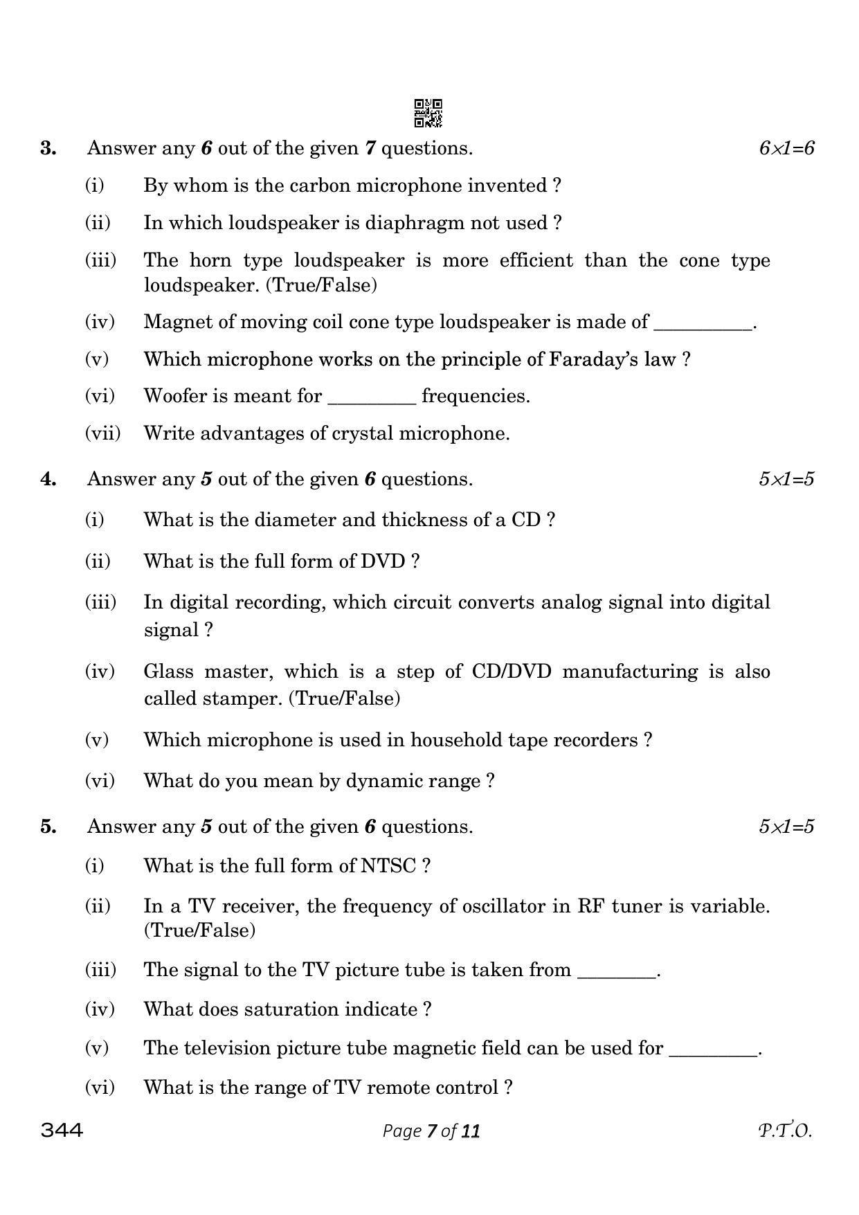 CBSE Class 12 344 Electronics Technology 2023 Question Paper - Page 7