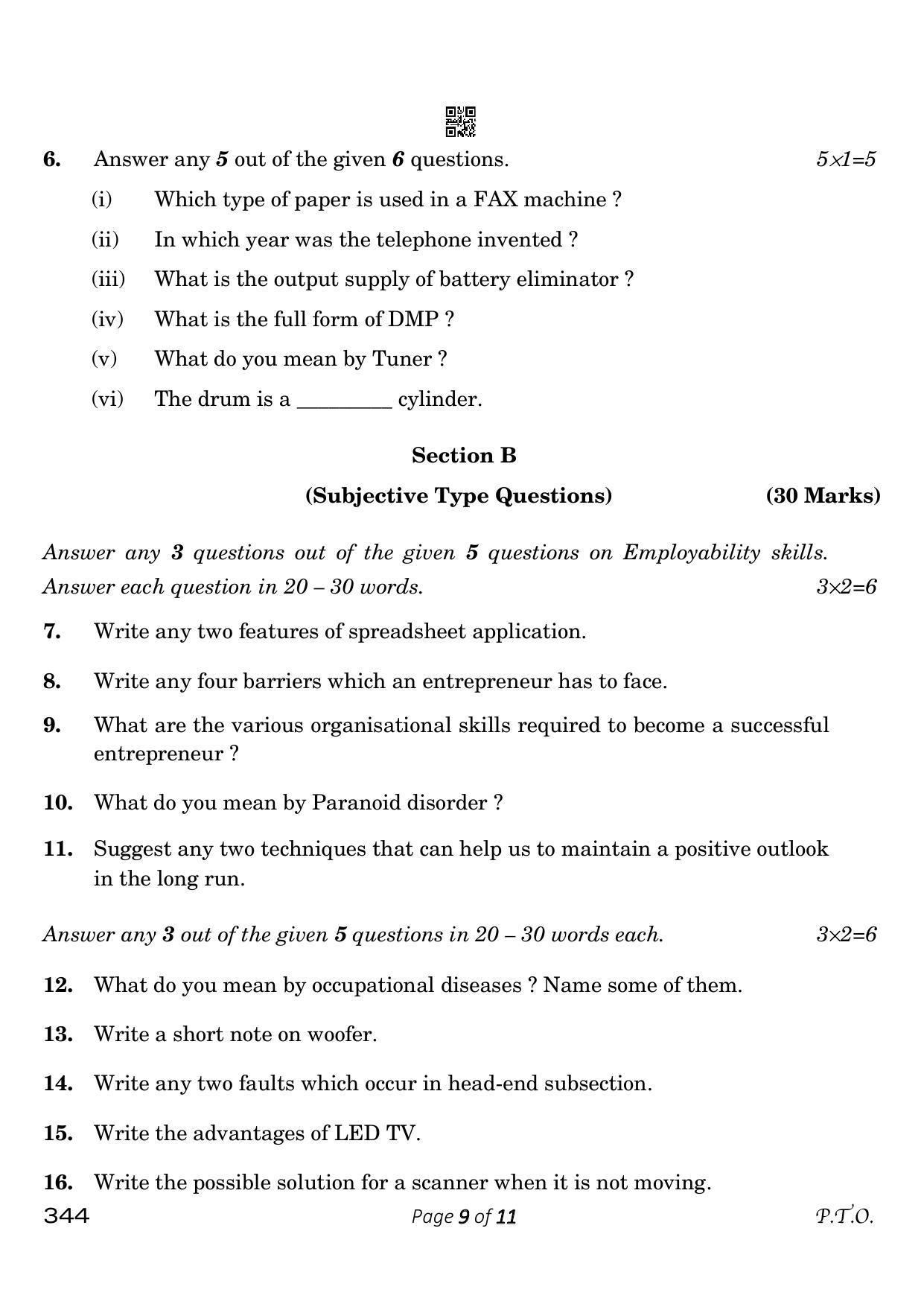 CBSE Class 12 344 Electronics Technology 2023 Question Paper - Page 9