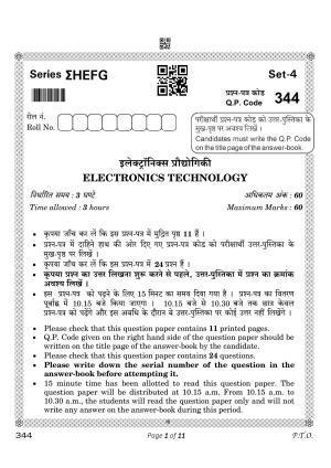 CBSE Class 12 344 Electronics Technology 2023 Question Paper