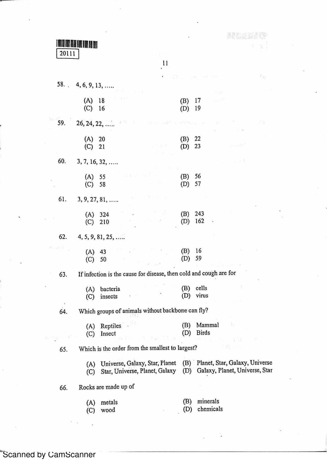 CUSAT CAT 2011 BBA LLB Question Paper - Page 12