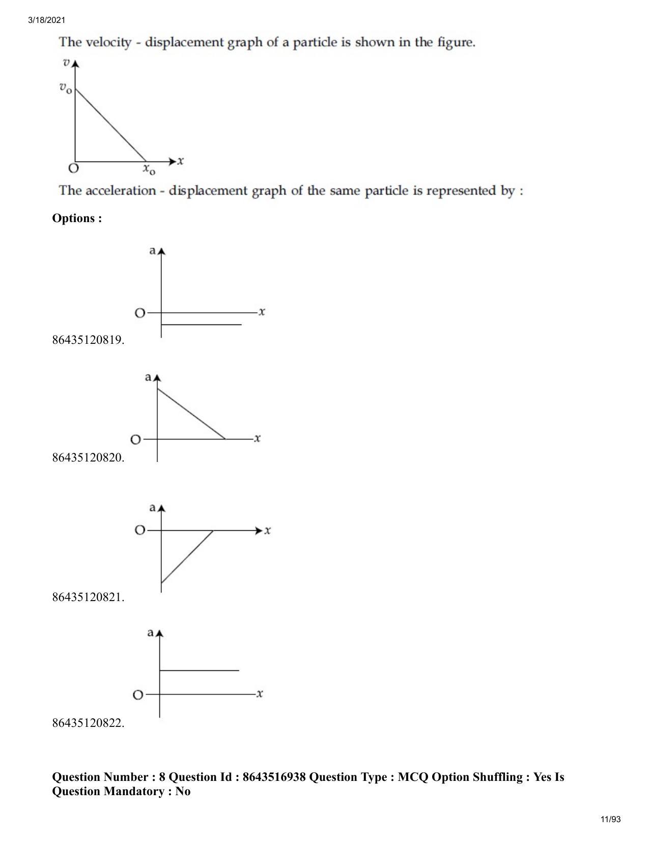 JEE Mains 2021: BTech EU (Shift 2) 18-03-2021 Question Paper - Page 11