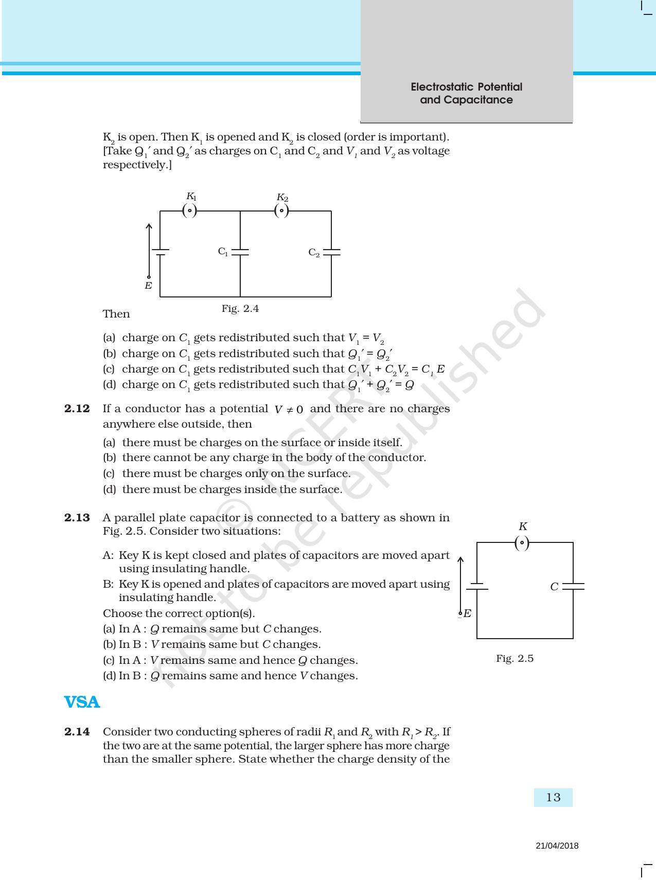 NCERT Exemplar Book for Class 12 Physics: Chapter 2 Electrostatic Potential and Capacitance - Page 4