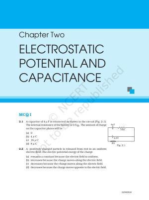 NCERT Exemplar Book for Class 12 Physics: Chapter 2 Electrostatic Potential and Capacitance