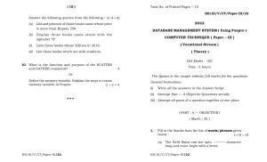 Meghalaya Board (MBOSE) Class 11 Computer Technique Paper III (theory) 2022 Question Paper
