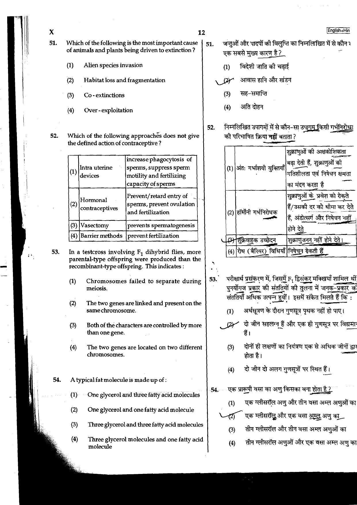 NEET Code B/ Q/ X 2016 Question Paper - Page 12