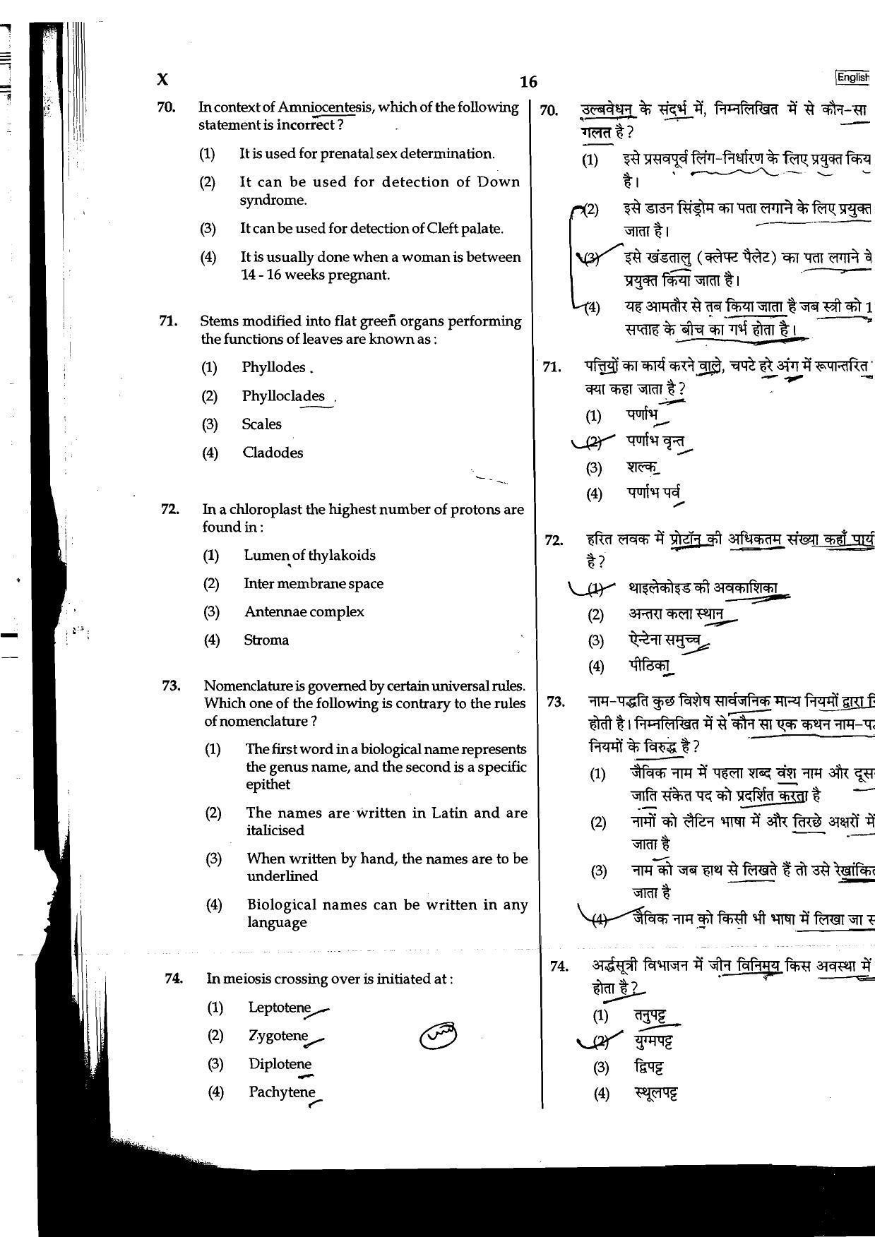 NEET Code B/ Q/ X 2016 Question Paper - Page 16