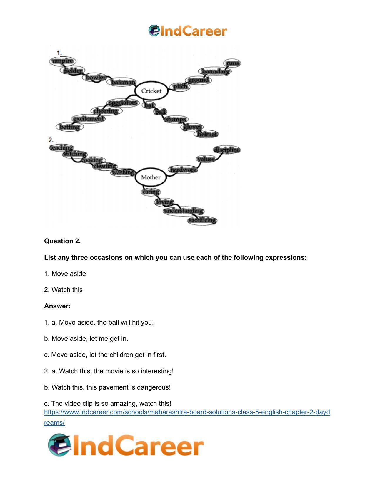 Maharashtra Board Solutions Class 5-English: Chapter 2- Daydreams - Page 13