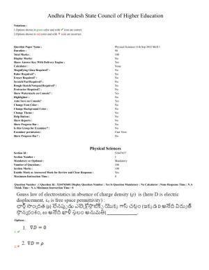 AP PGCET 2022 Physical Sciences Question Paper with Answer Key