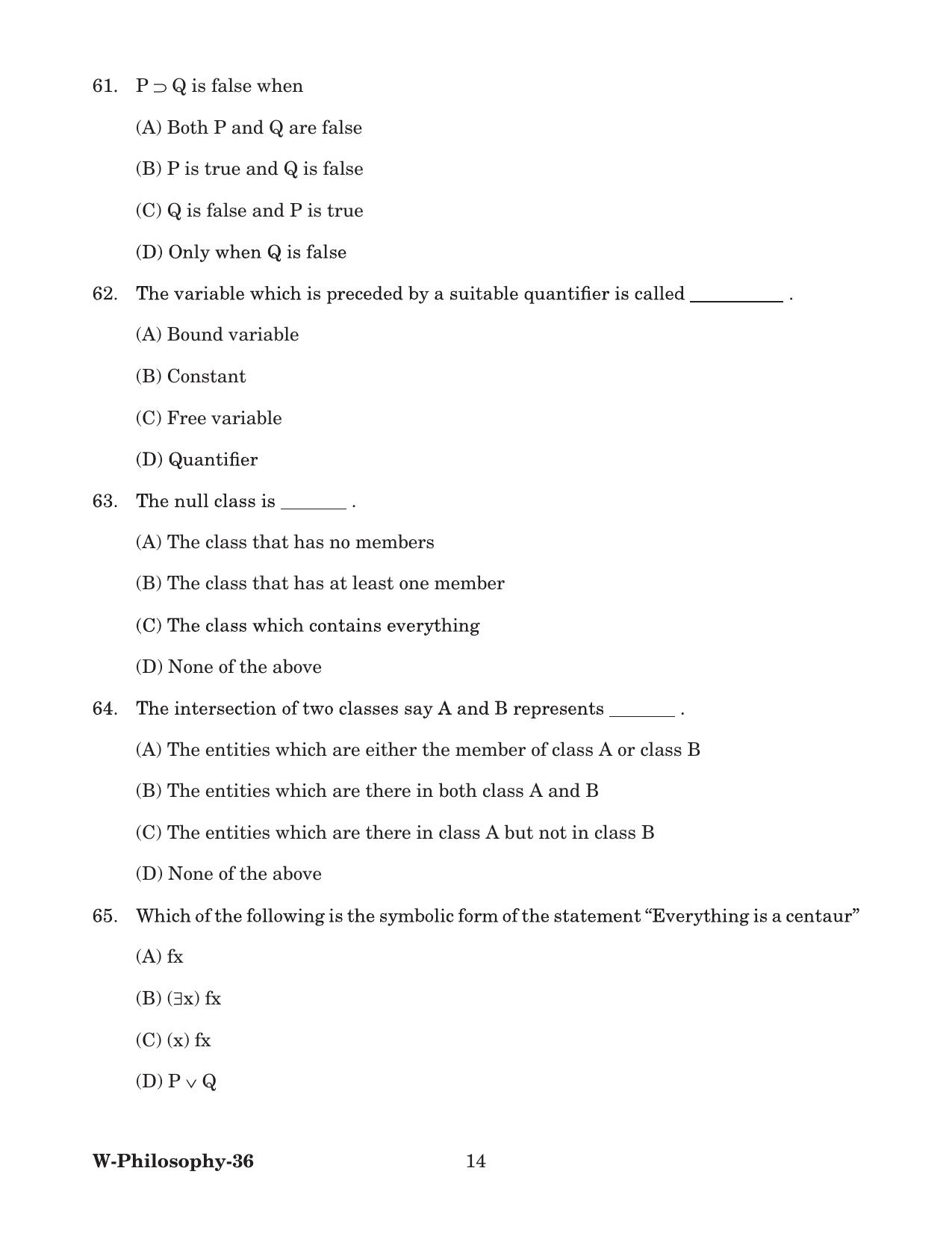 Odisha CPET 2022 PHILOSOPHY Question Paper - Page 14