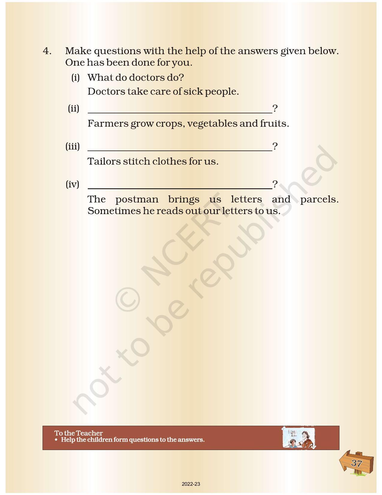 NCERT Book for Class 2 English (Raindrops):Chapter 8-The Work People Do - Page 6