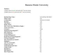 BHU RET Kriya Sharir 2021 Question Pape