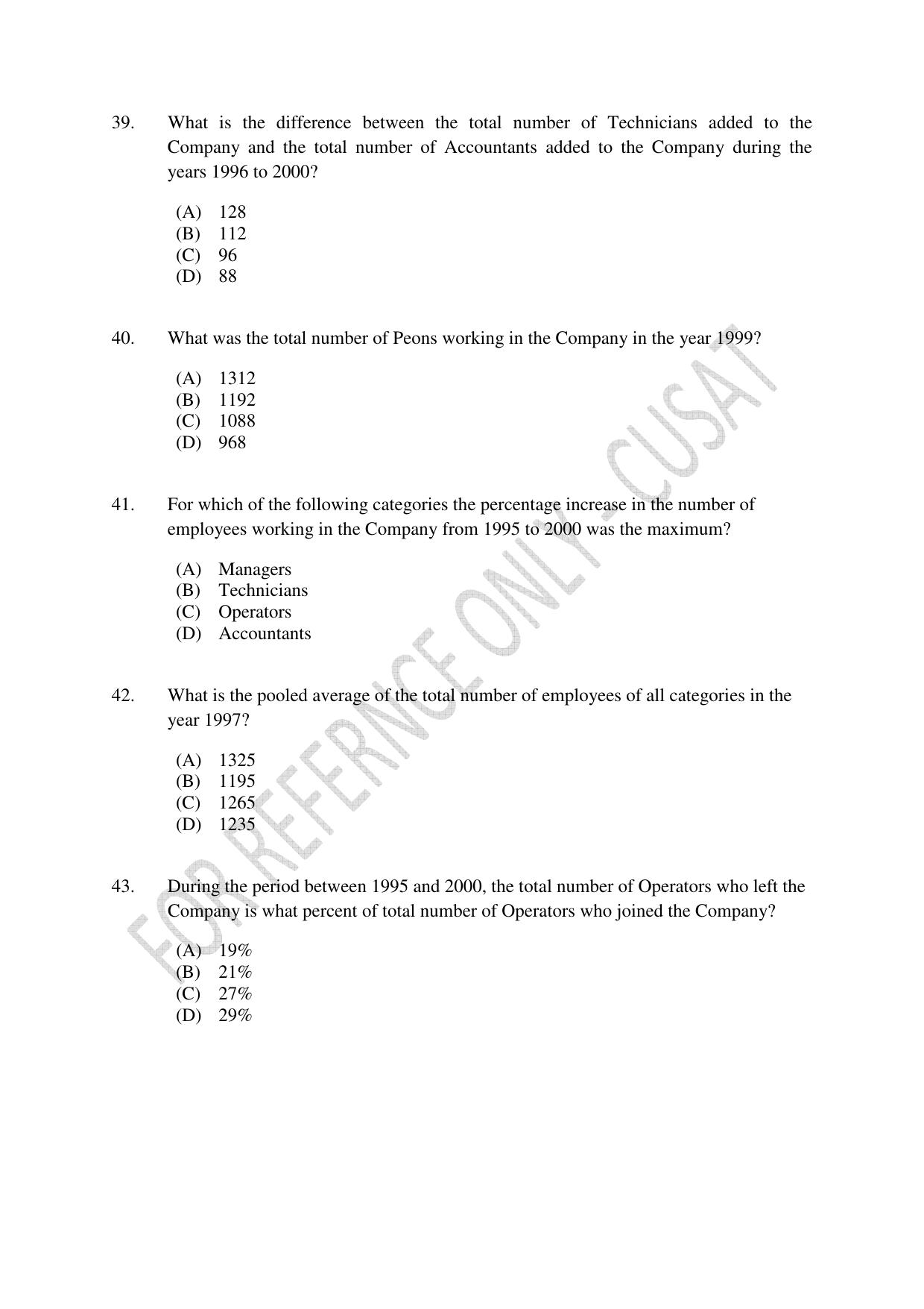 CUSAT CAT 2023 B.VOC Question Paper - Page 11