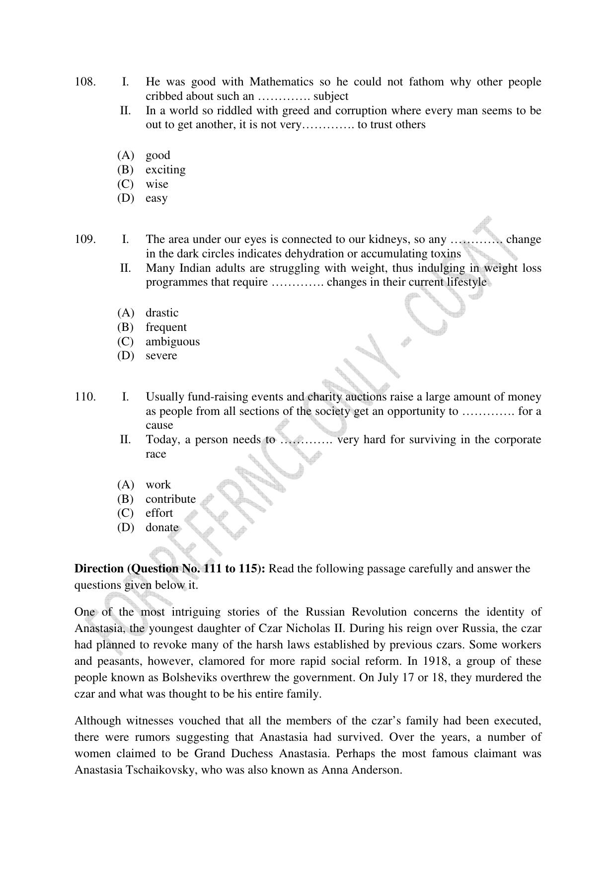 CUSAT CAT 2023 B.VOC Question Paper - Page 26