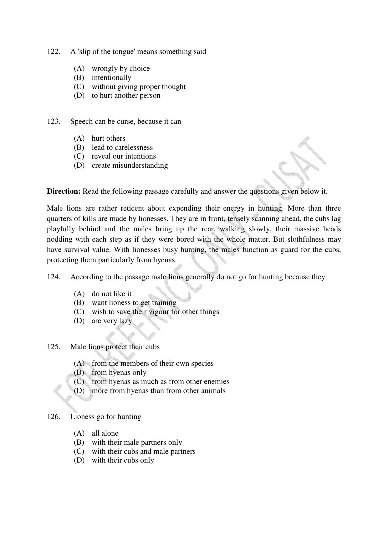 CUSAT CAT 2023 B.VOC Question Paper - Page 30