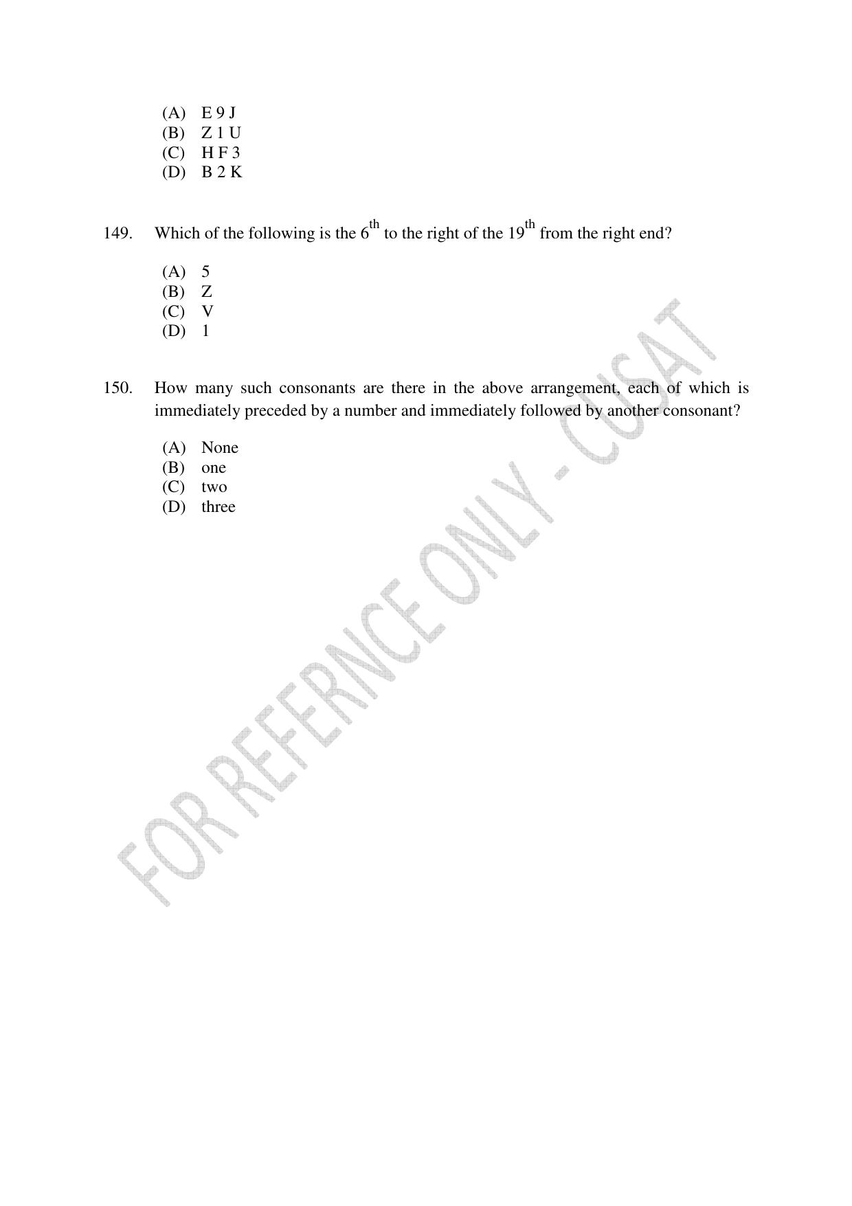 CUSAT CAT 2023 B.VOC Question Paper - Page 36