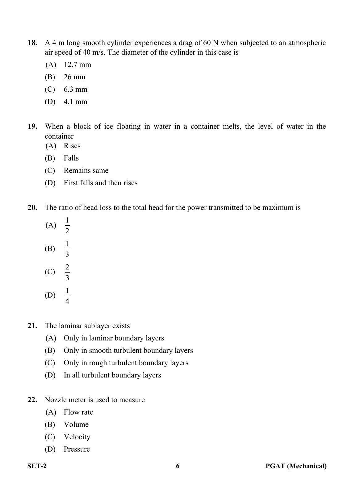 OJEE PGAT 2013 Mechanical Set 2 Question Paper - Page 5