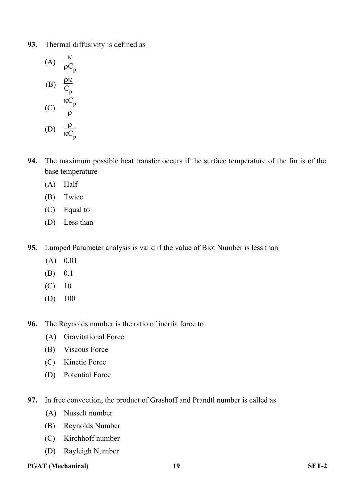 OJEE PGAT 2013 Mechanical Set 2 Question Paper - Page 18