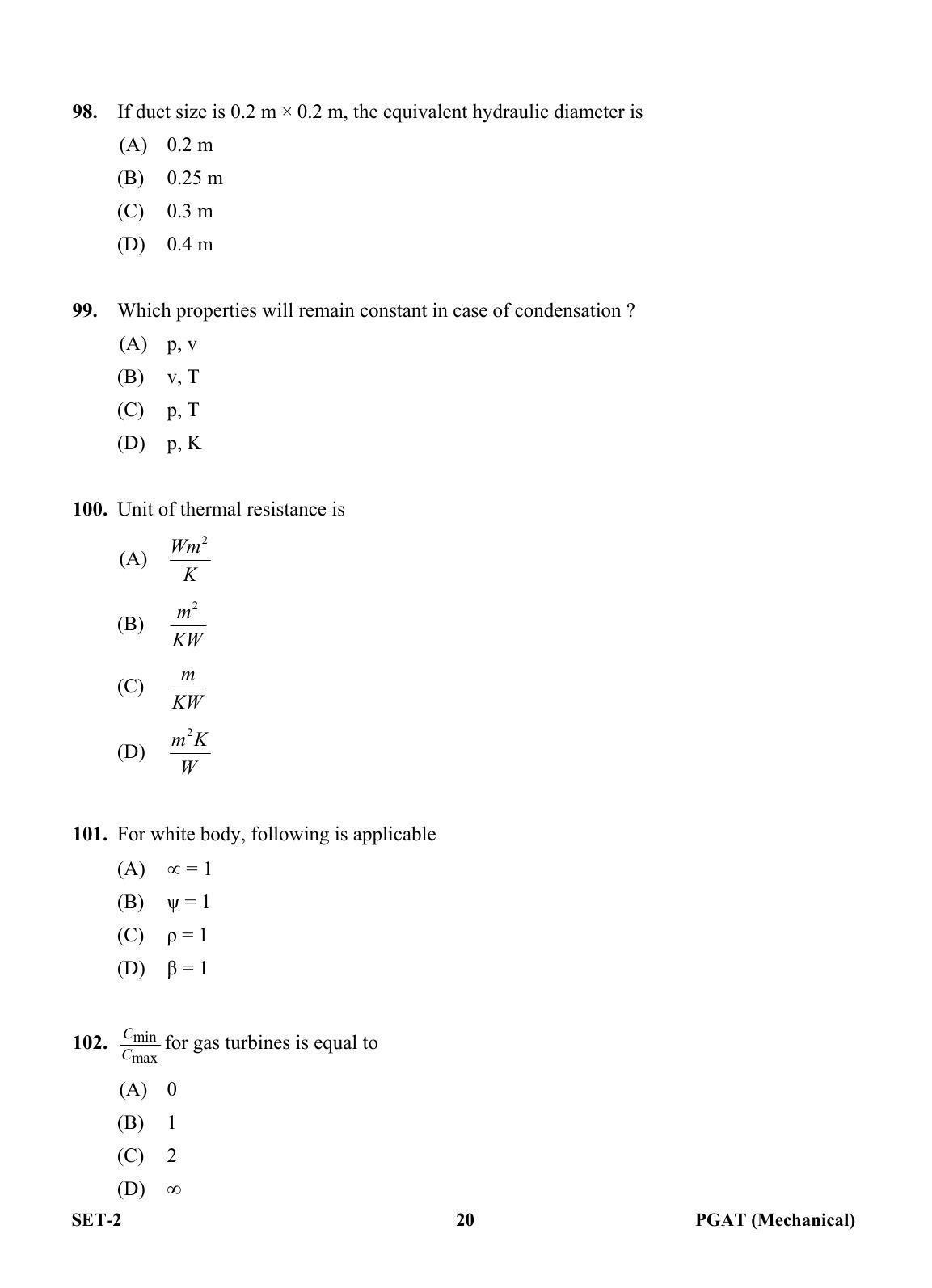 OJEE PGAT 2013 Mechanical Set 2 Question Paper - Page 19