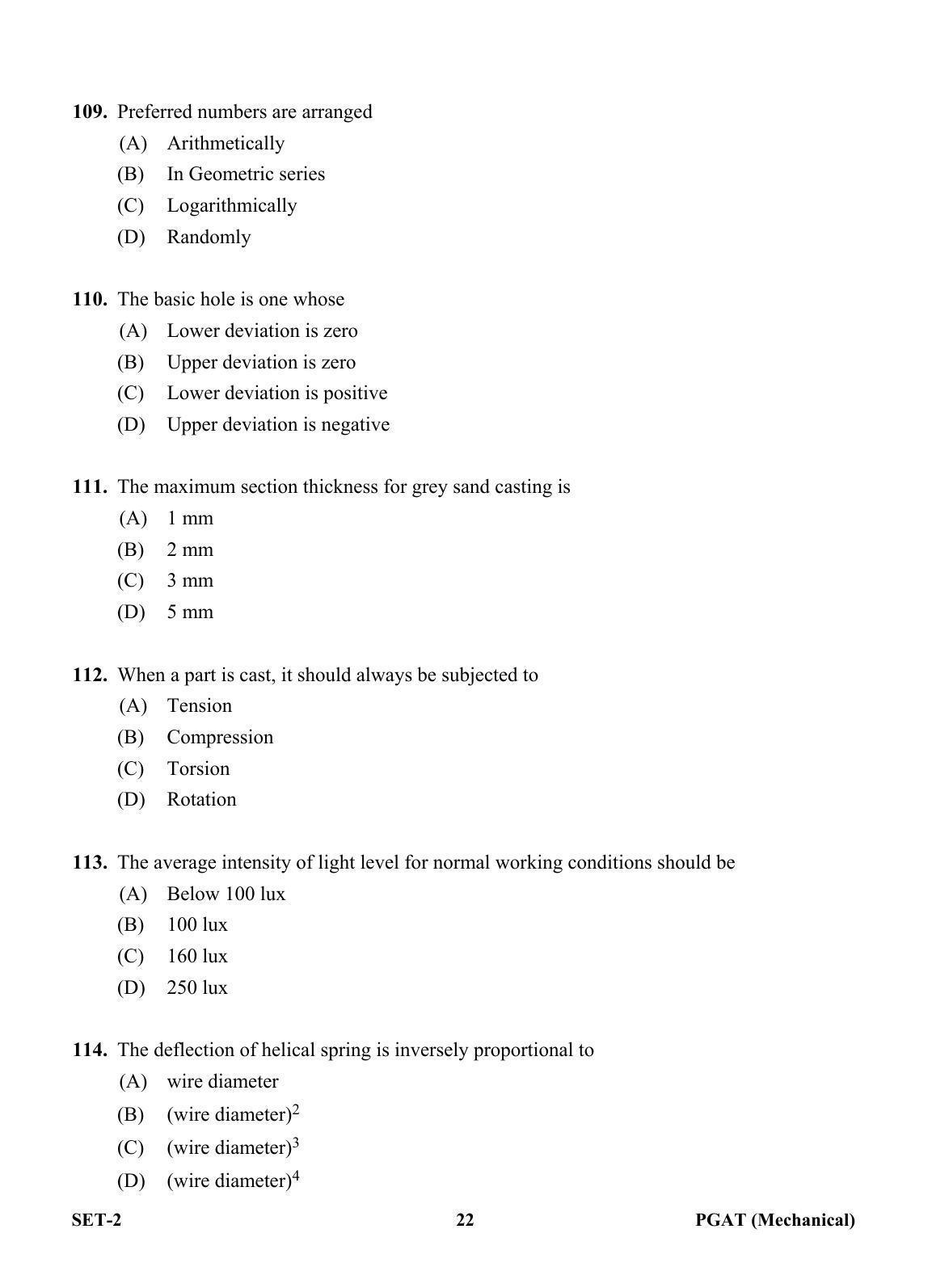 OJEE PGAT 2013 Mechanical Set 2 Question Paper - Page 21
