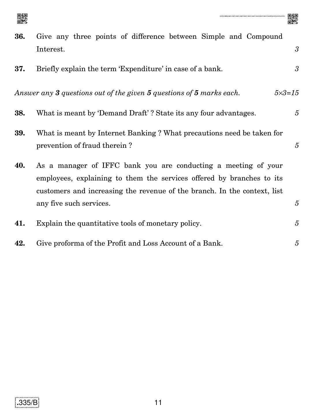 CBSE Class 12 Banking 2020 Compartment Question Paper - Page 11