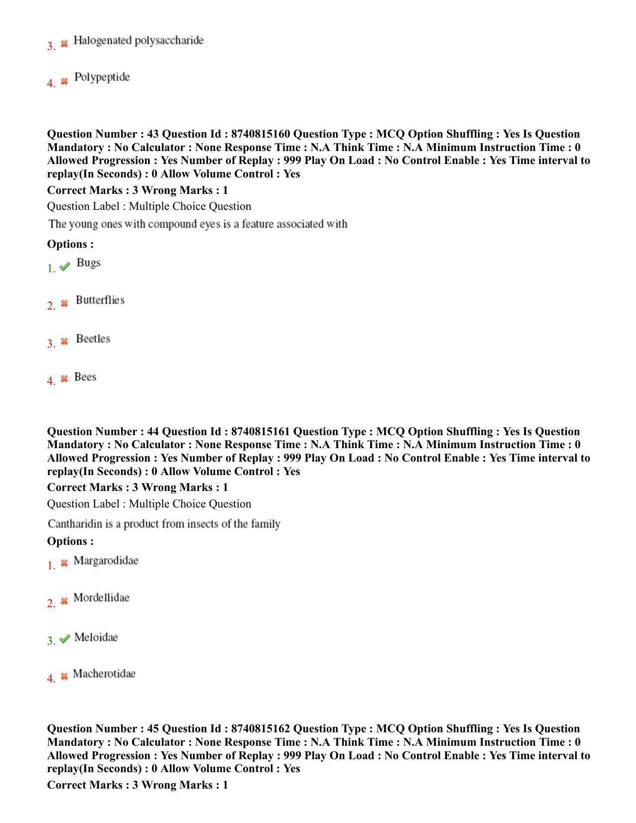 BHU RET Entomology 2020 Question Paper  - Page 29