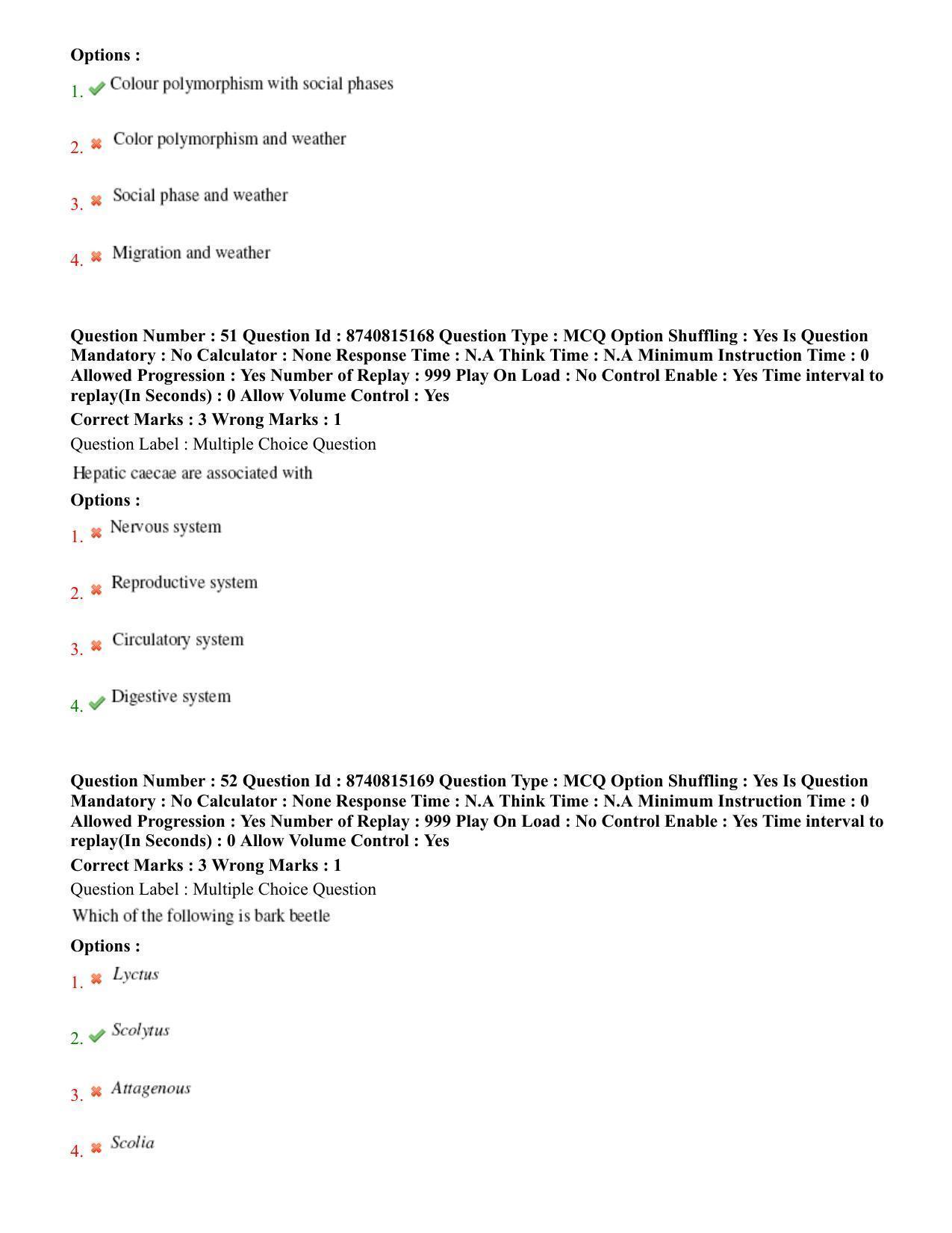 BHU RET Entomology 2020 Question Paper  - Page 32