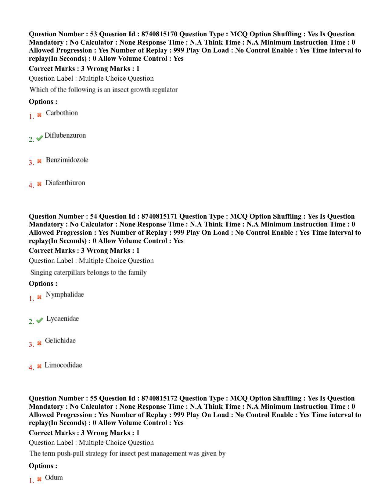 BHU RET Entomology 2020 Question Paper  - Page 33