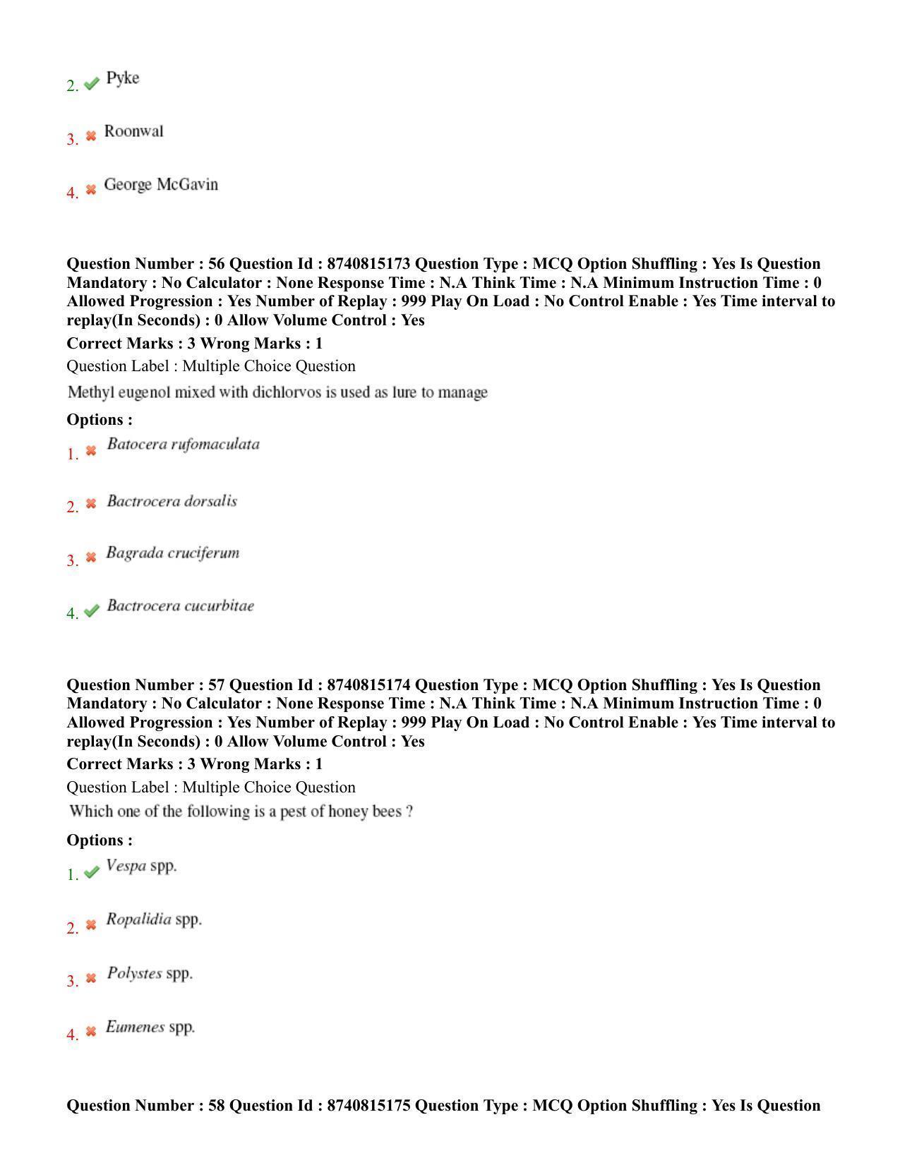 BHU RET Entomology 2020 Question Paper  - Page 34
