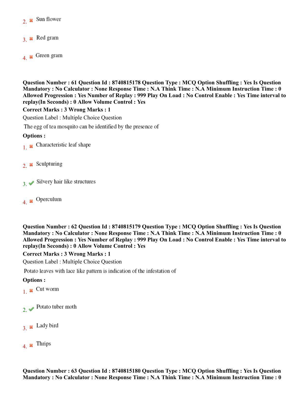 BHU RET Entomology 2020 Question Paper  - Page 36