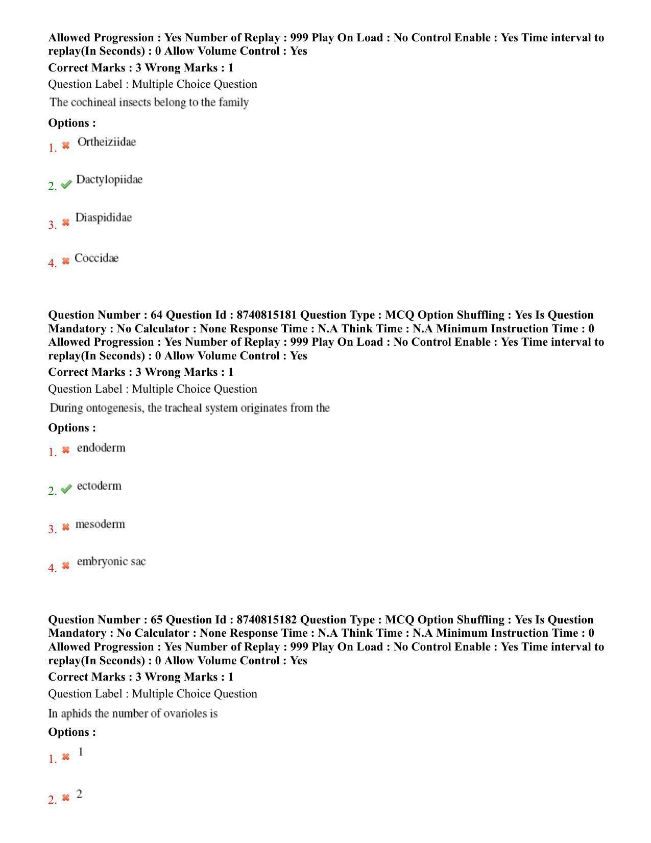BHU RET Entomology 2020 Question Paper  - Page 37