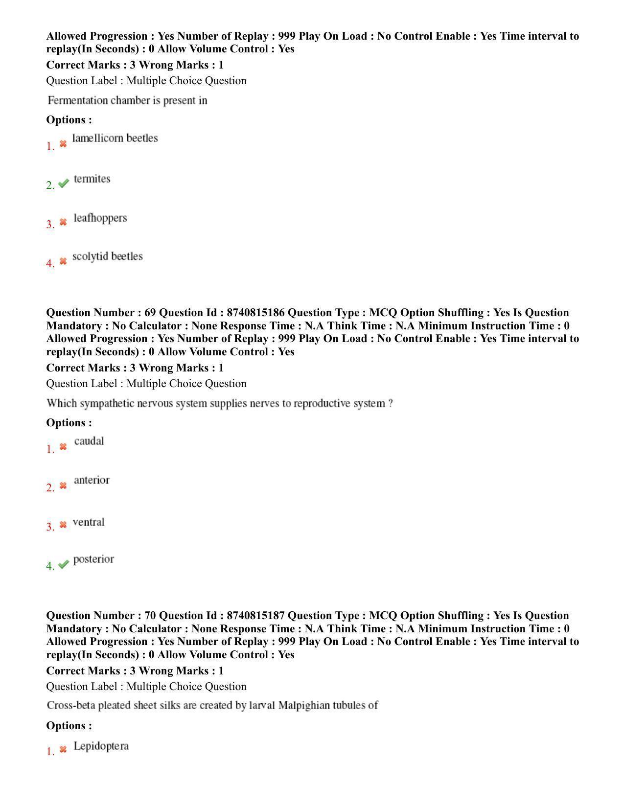 BHU RET Entomology 2020 Question Paper  - Page 39