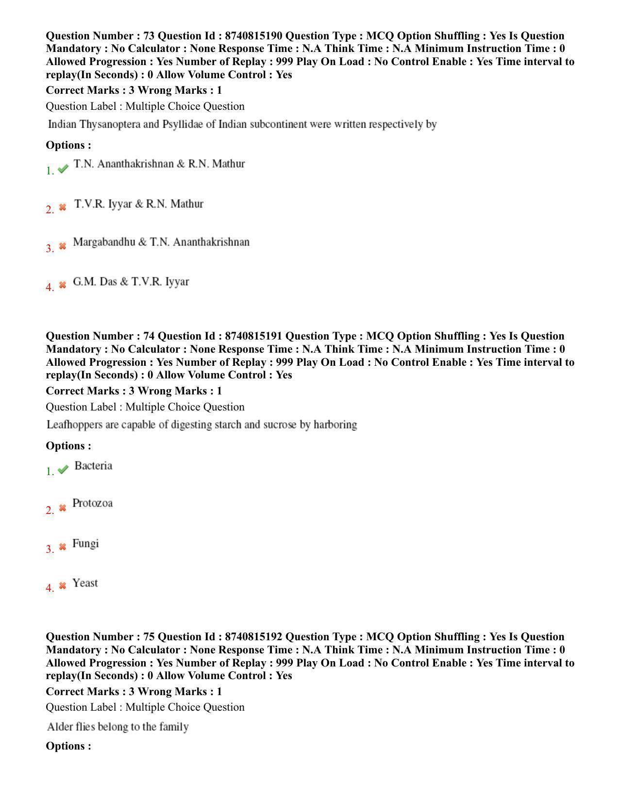 BHU RET Entomology 2020 Question Paper  - Page 41