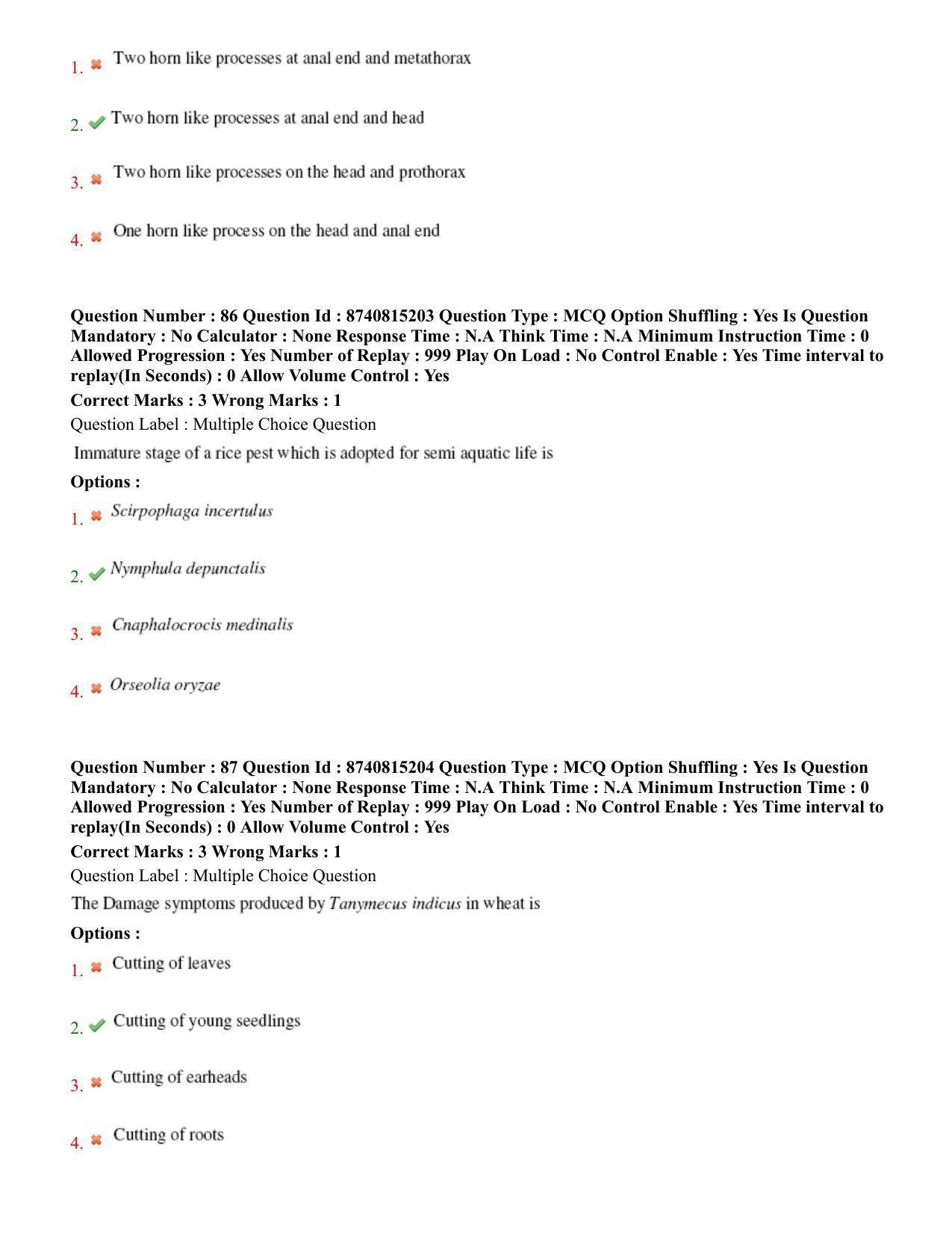 BHU RET Entomology 2020 Question Paper  - Page 46