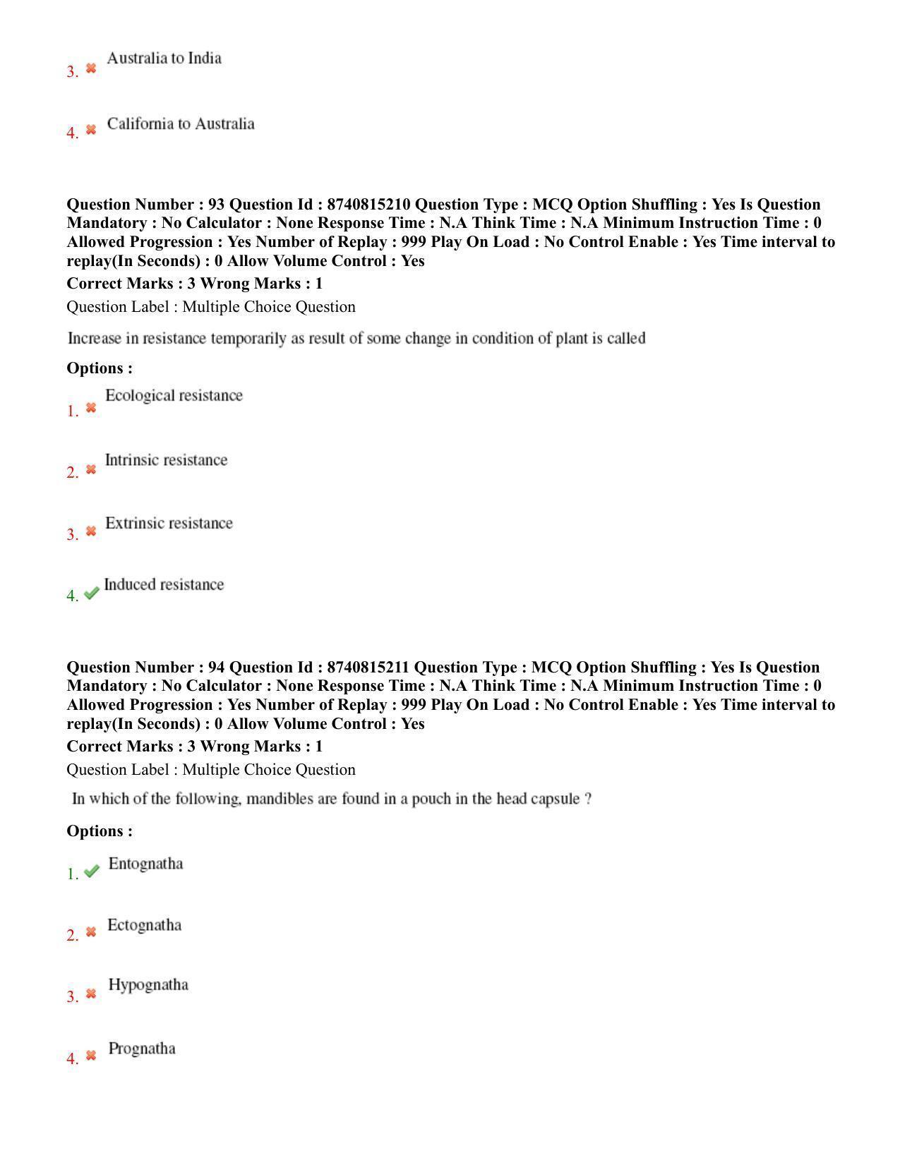 BHU RET Entomology 2020 Question Paper  - Page 49