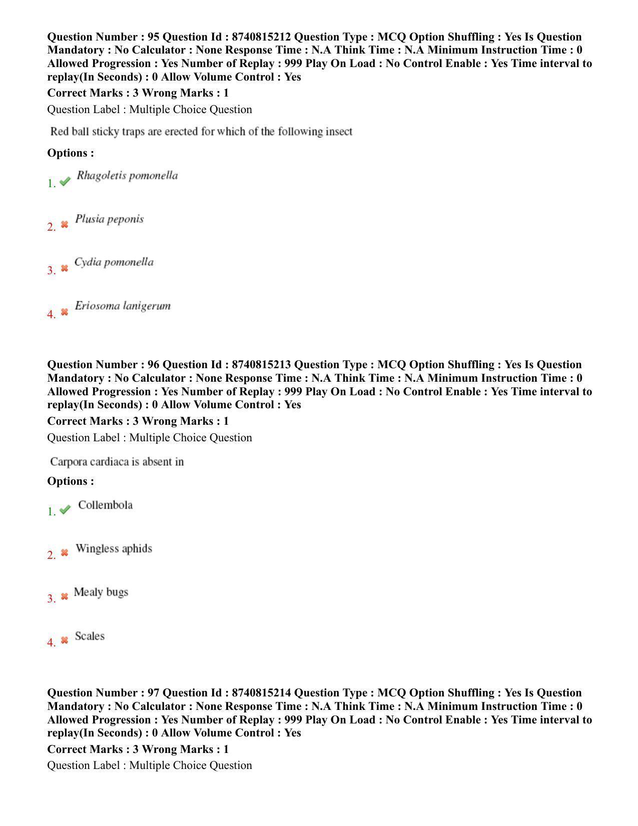 BHU RET Entomology 2020 Question Paper  - Page 50