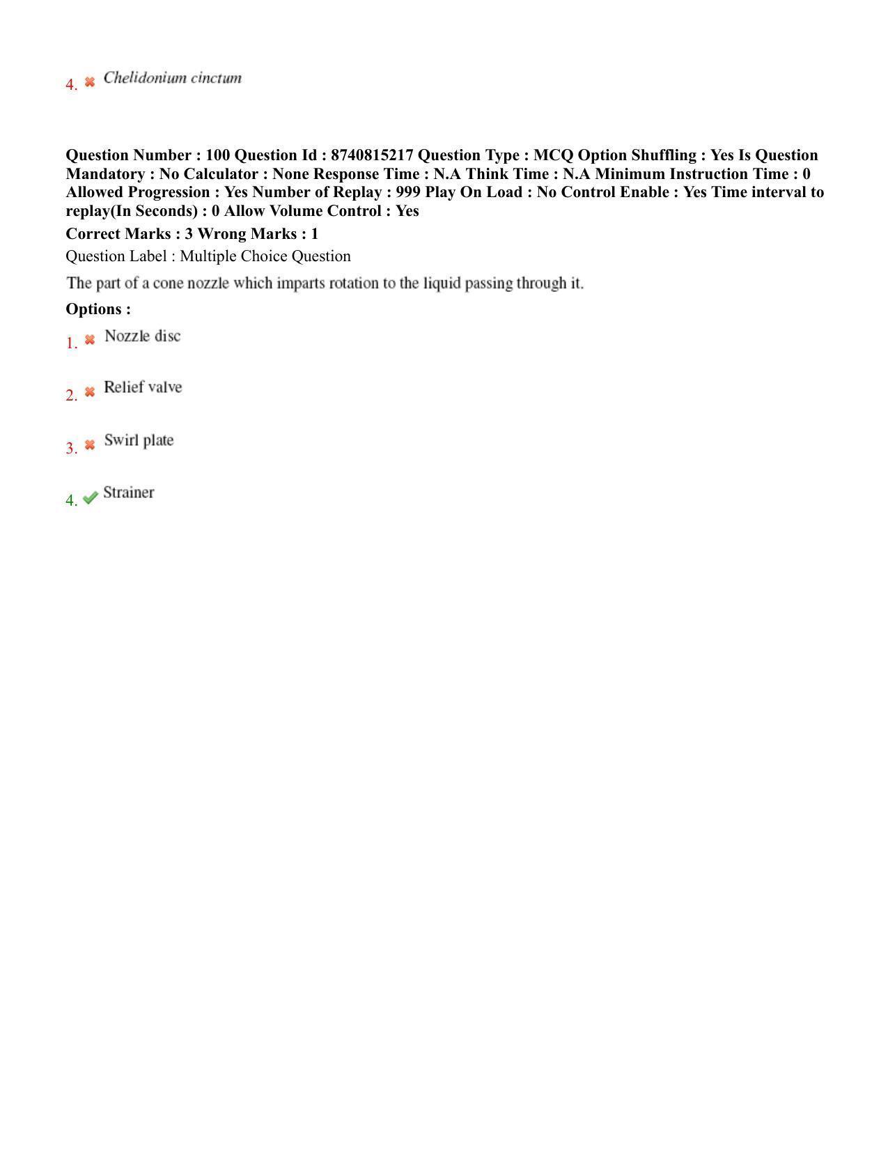 BHU RET Entomology 2020 Question Paper  - Page 52