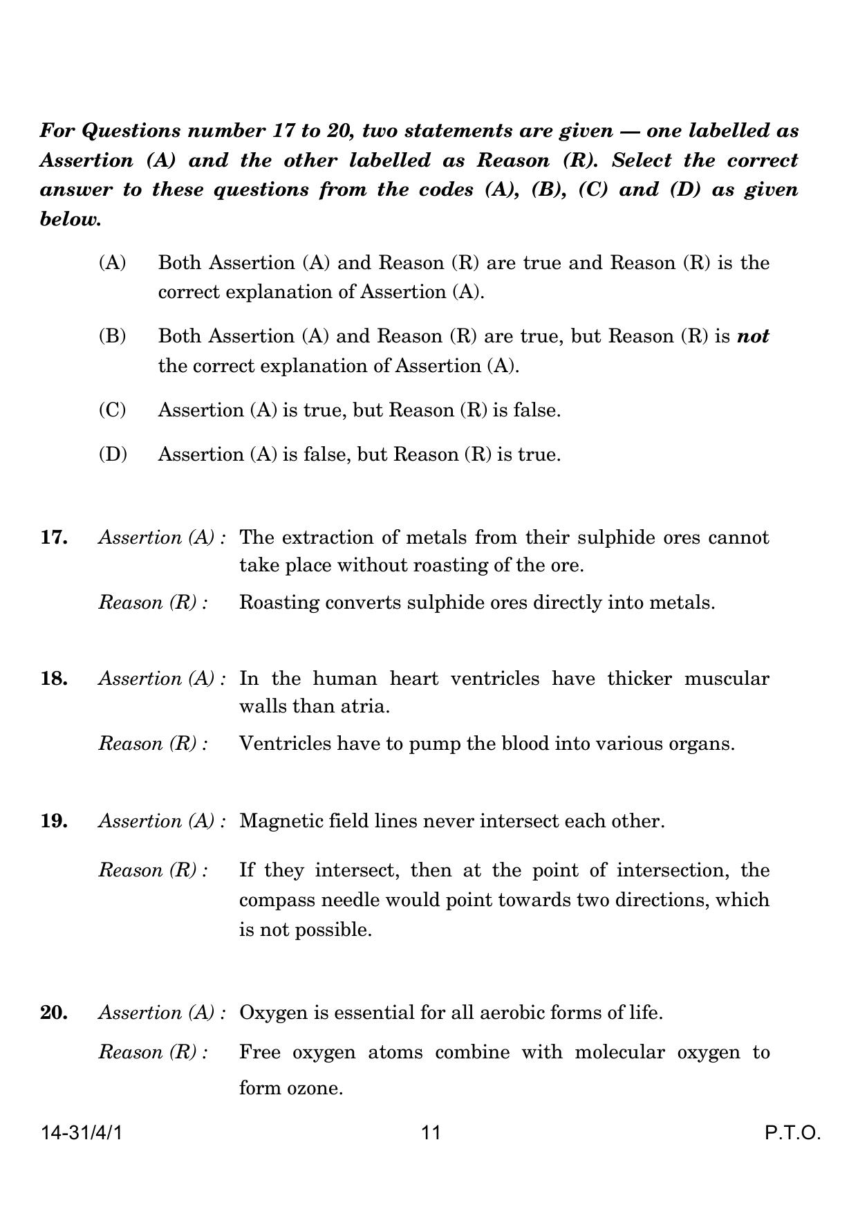 CBSE Class 10 31-4-1 Science 2024 Question Paper - Page 11