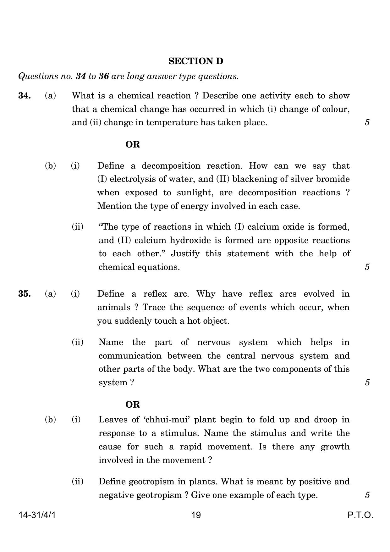CBSE Class 10 31-4-1 Science 2024 Question Paper - Page 19